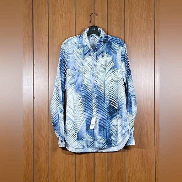 Kiton  Palm Tree Print Button-Up Shirt size 39/15.5 - Picture 5 of 12